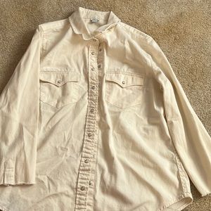 Aerie beige jean shirt